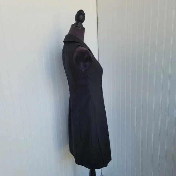 NWT $79 Banana Republic Dress Womens Black Faux Wrap Up Collared Work Petite 2P - Picture 3 of 13